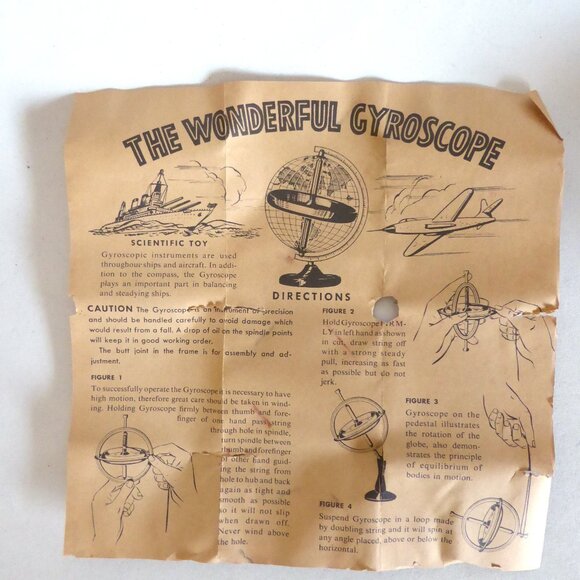 VINTAGE 1950’s THE HURST GYROSCOPE TOY COMPLETE IN BOX (PRE-OWNED) - Picture 12 of 14